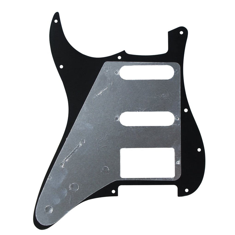 FLEOR 11 Holes HSS Pickguard ST Style Guitar Pickguard Pick Guard Scratchplate with Screws,4Ply Black Pearl 4Ply Black Pearl