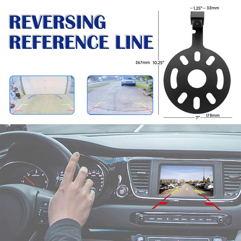 Car Backup Camera Reverse Rear View Spare Tire Mount Camera Kit Compatible with Jeep Wrangler JK 2007-2018 W/Wire Adapter Waterproof Wide Angle Guidelines