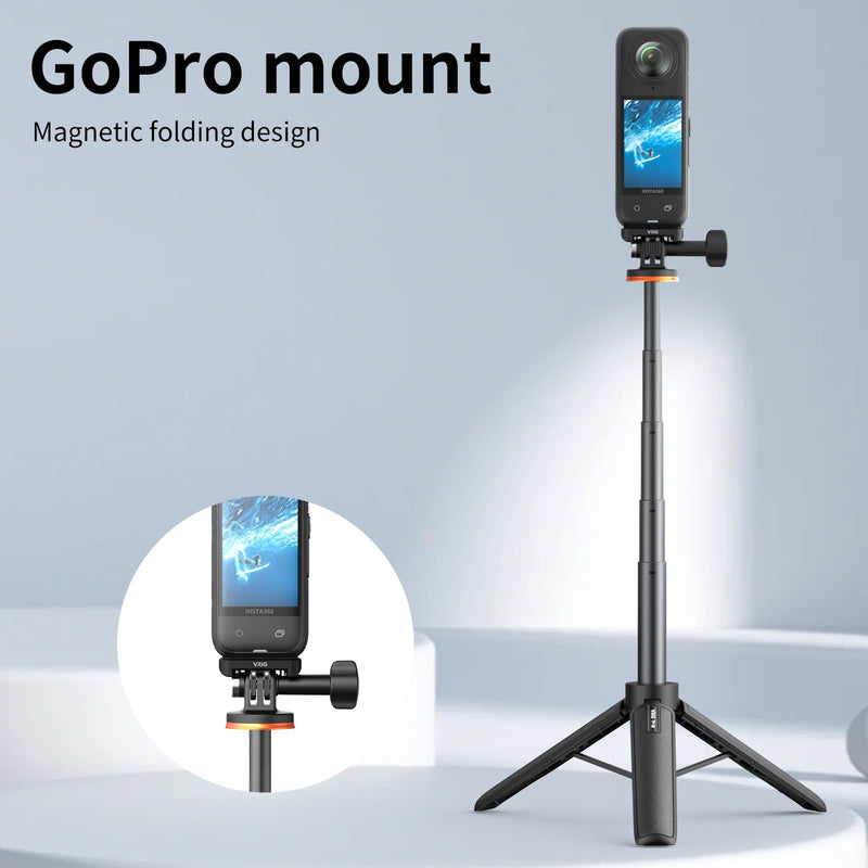 [AUSTRALIA] - VRIG Quick Release Mount for Insta 360 X4 (New Version),Snap-On Magnetic 2 Prong Mount and 1/4" Screw compatible with tripod fixed action camera selfie stick 