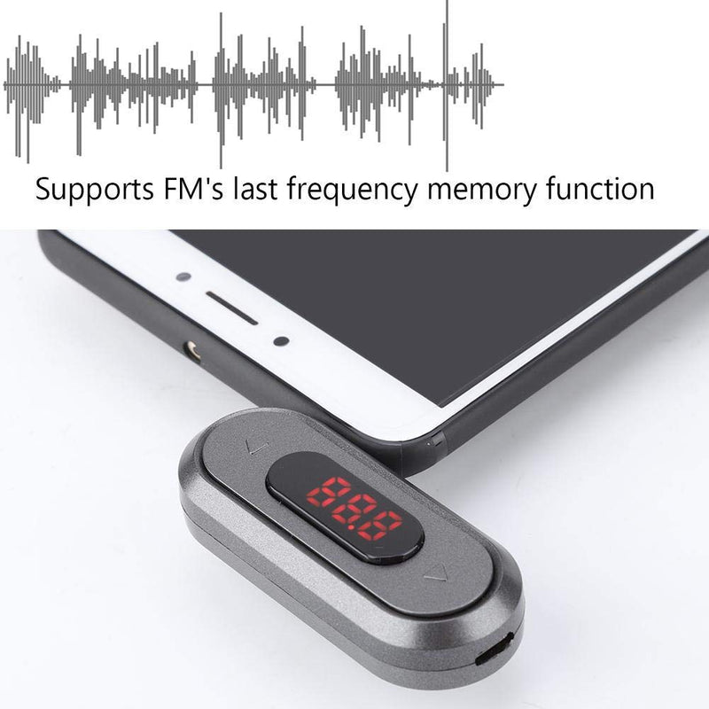 [AUSTRALIA] - ASHATA 3.5MM Audio Head Mobile Phone/Pad/MP3/MP4/MP5/Tablet FM Transmitter Built in 300mAh Battery Car Radio Transmitter 