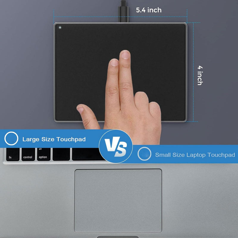 Diyeeni Wired Large USB Trackpad, 5.4" Surface | high-Precision, multi-touch gestures, plug-and-play, Aluminum alloy casing Trackpad Mouse, for Computer DesktopLaptop Black