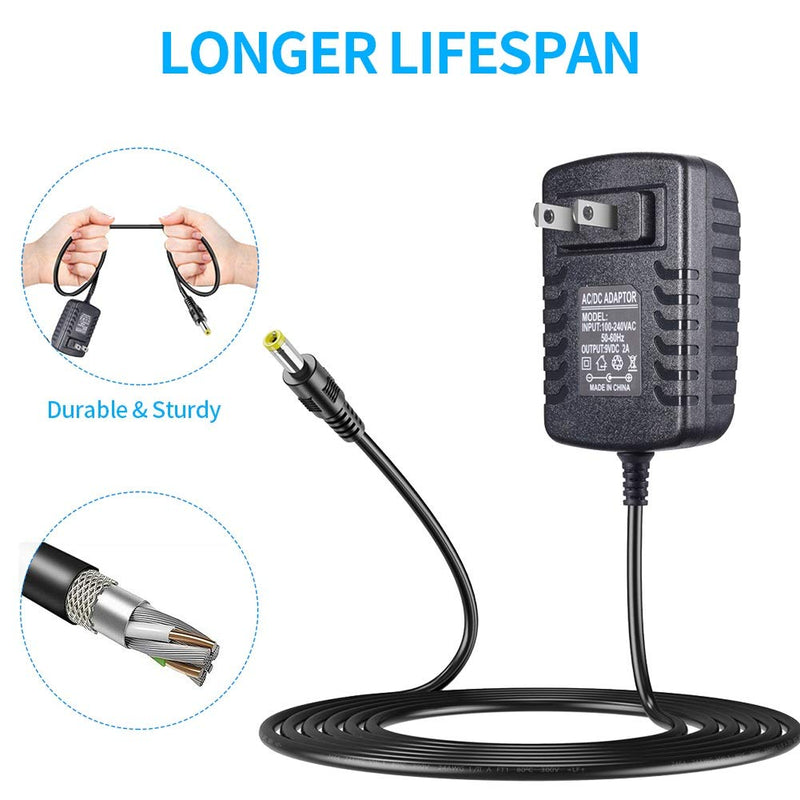 [AUSTRALIA] - SoulBay 9V Power Supply Charger for Korg KA350 KA-350 Volca Bass FM Monologue Beats Keys Kick Sequencer Analog Rythm Synthesizer Kross 61 88 Keyboard Synth Machine Replacement AC Adapter, 6.56 FT 