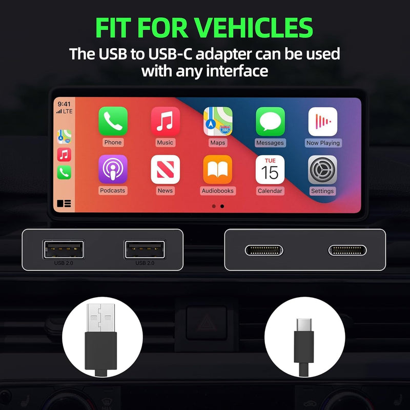 Wireless CarPlay Adapter for Apple CarPlay, 2X Connect Bluetooth Carplay Adapter, Upgrade Wired CarPlay to Wireless, Low Latency CarPlay Dongle for Factory Wired Carplay Vehicle