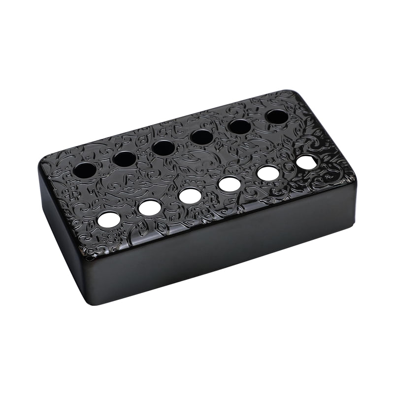 [AUSTRALIA] - Set of 2 Brass Guitar Pickup Covers Black 50mm/52mm Pole Spcing Electric Guitar Pickup Covers Humbucker Guitar Pickup Cover Metal Guitar Pickup Covers for Ep Lp Les Paul Electric Guitar flower pattern 