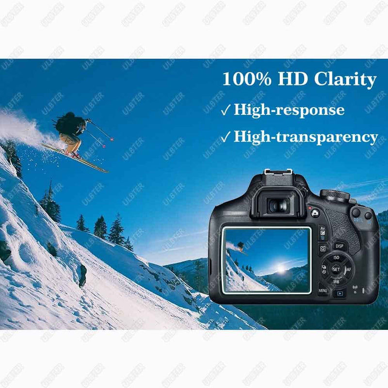 Rebel T7 T6 Screen Protector for Canon EOS Rebel T7 T6 T5 DSLR Camera & Hot Shoe Cover, [2+3Pack] 0.3mm 9H Hardness Tempered Glass Flim Anti-Scrach Anti-Fingerprint Anti-Bubble