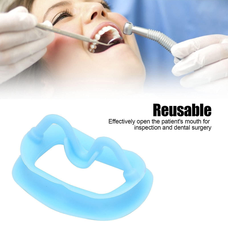[AUSTRALIA] - 2 Pieces Dental Mouth Openers Reusable Autoclavable Silicone Teeth Whitening Cheek Holder Lip Holder for Dentist Mouth Inspection Mouth Guard Challenge Game (Blue) blue 