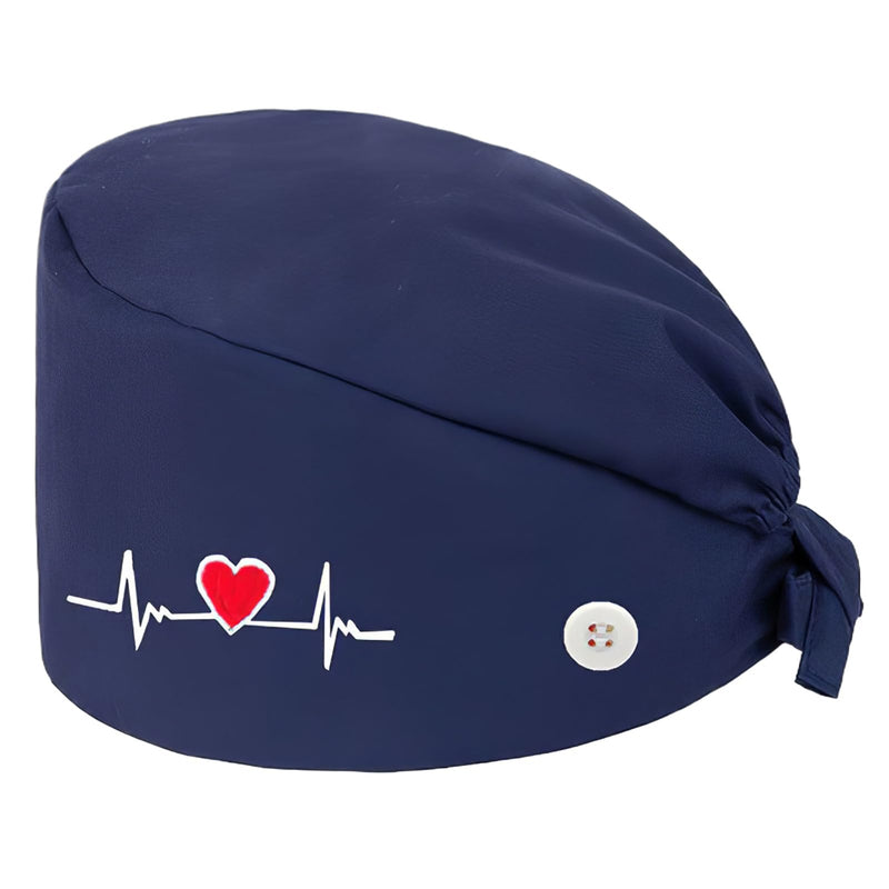 Surgical Cap, Fabric Surgical Caps, Fabric Nurse Accessories for Doctors, Surgical Caps, Women, Doctor's Headwear, Comfortable and Stylish Cover for Medical Procedures, Dark Blue with navy 1