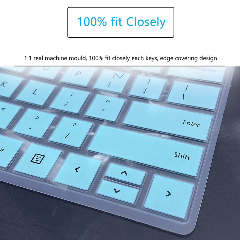 MUBUY Keyboard Cover Fit 2021 2020 Microsoft Surface Pro 7 |2019 2018 Surface Pro 6 |Surface Pro 5 |Surface Pro 4 12.3, Premium Ultra Thin Keyboard Protective Skin, US Layout -Mint Green MintGreen