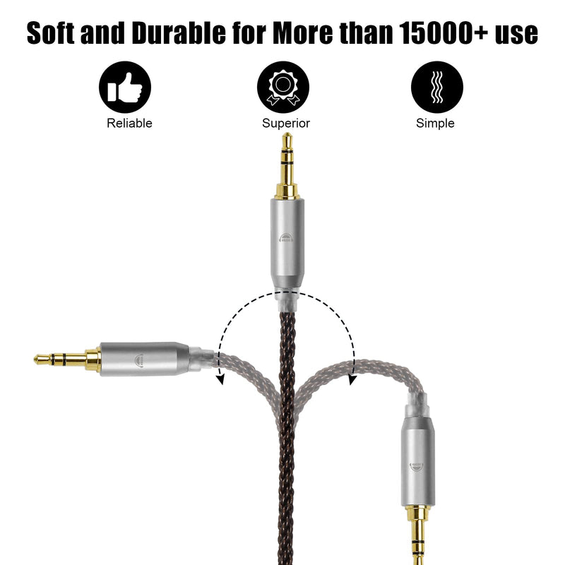 okcsc MMCX Cable Replacement Upgrade for Shure SE215, SE315, SE425, SE535, SE535LTD, SE846, AONIC3, AONIC4-8 Core OFC Audio Cable, MMCX Connector, 4 Feet Length with 4.4mm Plug