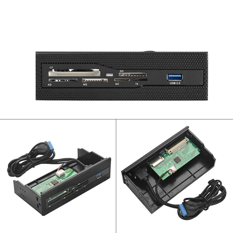 Zopsc Computer Front Panel USB 2.0 PC Internal Card Reader PC Dashboard Fits 5.25 inch Drive Bay, Support M2, MS, XD, CF, TF Card