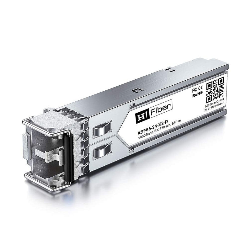 2 Pack of SFP Transceiver Multimode Gigabit Mini-GBIC Module Bundle with 1meter OM3 LC to LC Fiber Patch Cable, 1000Base-SX Compatible for Netgear AGM731F and More