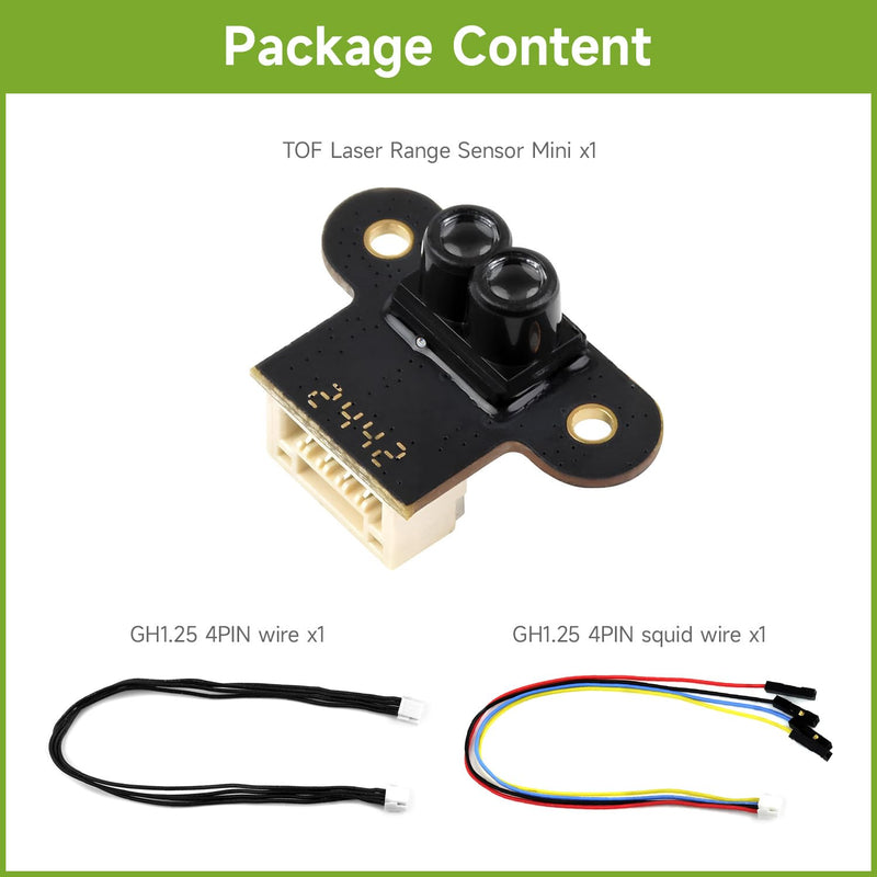 Waveshare TOF (Time of Flight) Mini Laser Range Sensor, UART / I2C Communication Support, Long Range