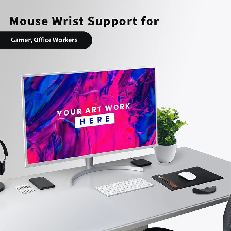 Palm Rest Support Pad Mouse Wrist Rest Support for Office Computer Laptop Typing Pain Relief Black