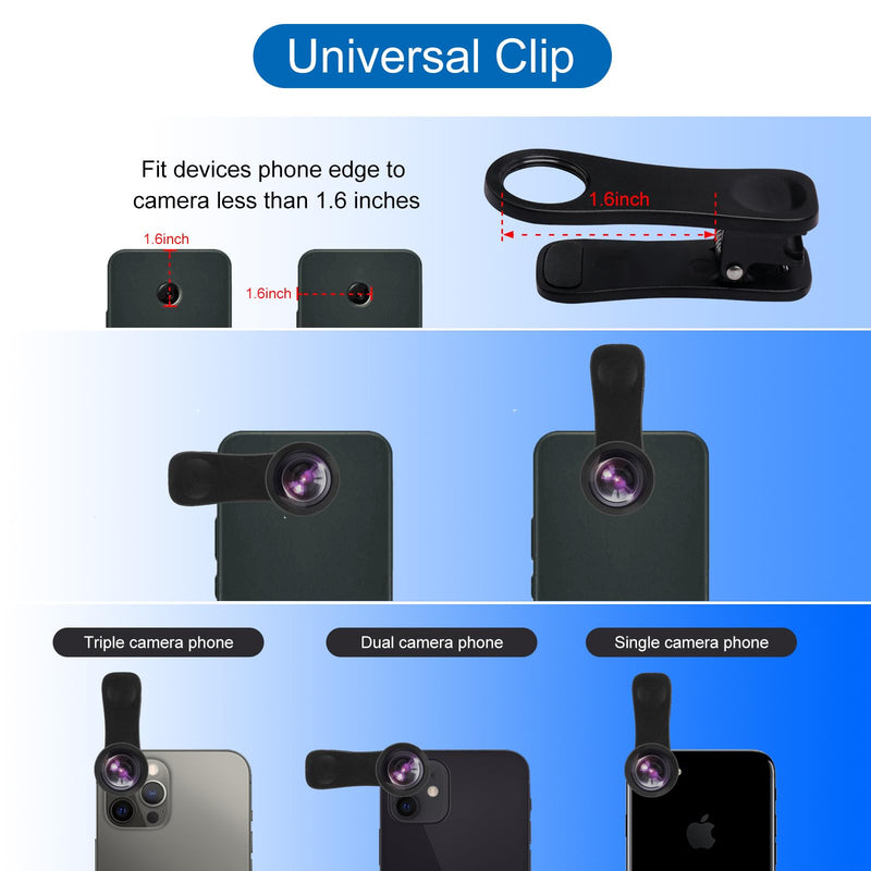 [AUSTRALIA] - Phone Camera Lens, 198 Fisheye Lens + 120 Super Wide-Angle Lens + 20x Macro Lenses Camera Photography Accessories kit Gadgets for iPhone Samsung Android Smartphone 