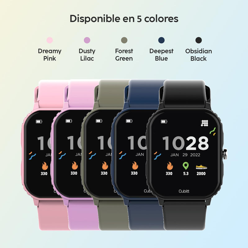 Cubitt Teens Smartwatch, 1.85” Touchscreen Fitness Tracker – Obsidian Black | For Ages 11–14, 6 Sport Modes, HR & Sleep Monitor, Built-in Games, Parental Lock, IP68 Water Resistance, 7-Day Battery