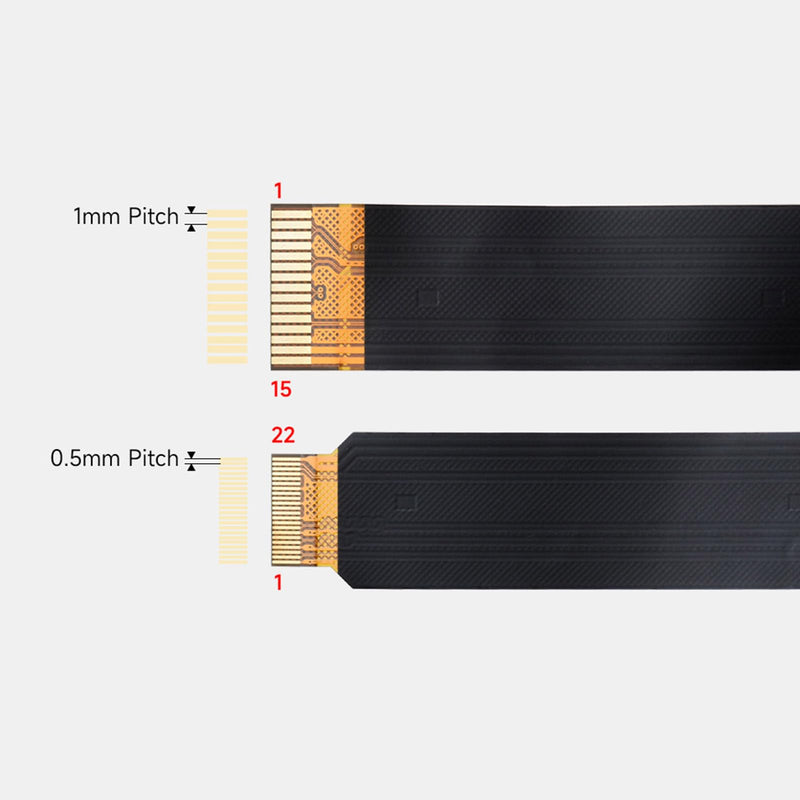 15 Pin to 22 Pin FFC Cable Ribbon Flexible Flat Cable 22Pin to 15Pin Transmission Extension Cable for RPI 5 FFC Extension Cable 500mm