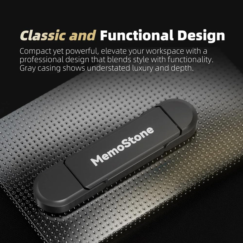 KingSpec MemoStone 256GB External SSD, USB 3.2 Gen2 Dual Type A/C Interface - Up to 540MB/s, Portable Solid State Drive Perfectly Compatible with Smartphones/Laptops/Tablets/Desktops