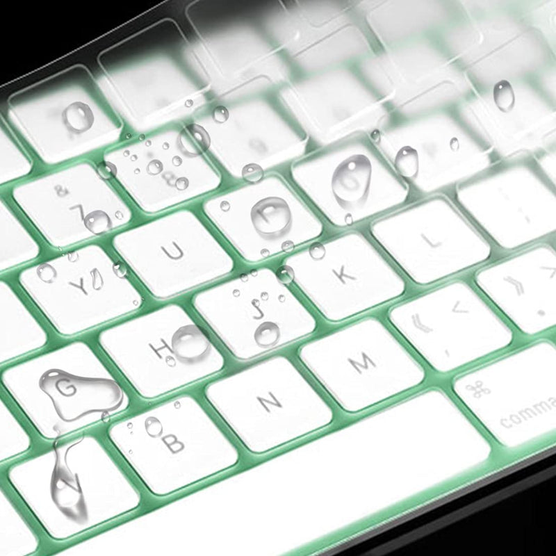 Keyboard Cover Skin for 2021 Apple iMac 24 inch Magic Keyboard with Touch ID, iMac 24 inch 2021 Accessories, Ultra Thin TPU Apple iMac 24 inch A2449 Waterproof Keyboard Protector-Clear/Transparent