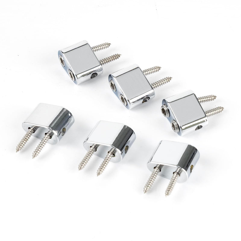 [AUSTRALIA] - Zinc Alloy Bass Bridge String Locks Individual Locking String Retainer Clamps Electric Bass Guitar String Locking Nut for 6-String Headless Electric Bass Replacement Parts Chrome 6 Piece 