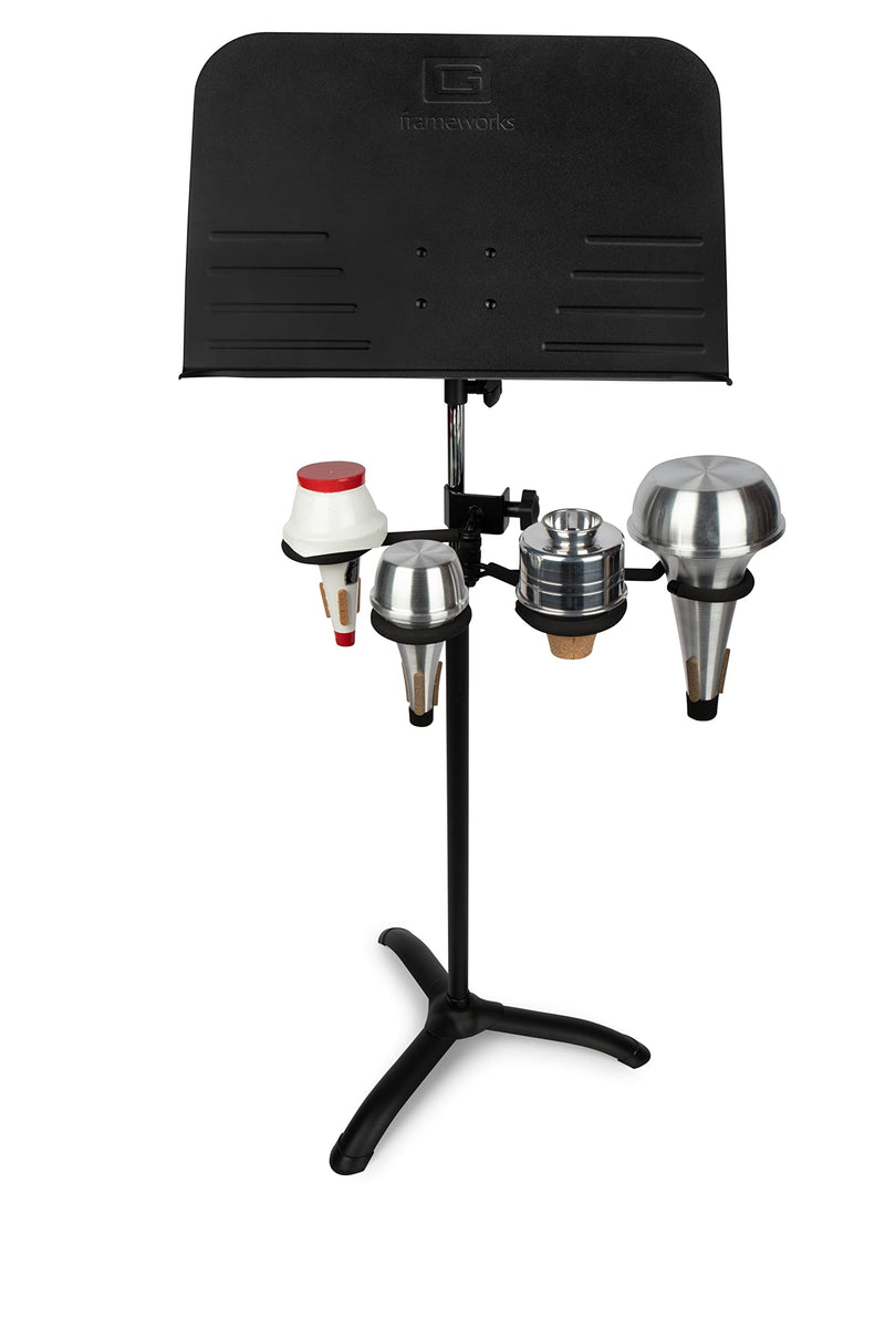 Gator Frameworks Clamping Rest for Four (4) Various-Size Horn Mutes Trumpet Stand (GFW-BNO-MUTEREST4)