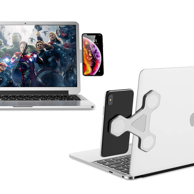 xcivi Monitor Side Mount Magnetic Bracket Laptop Duo Screen Mount - Mount Your Smartphone to Your Laptop (Sliver) Sliver