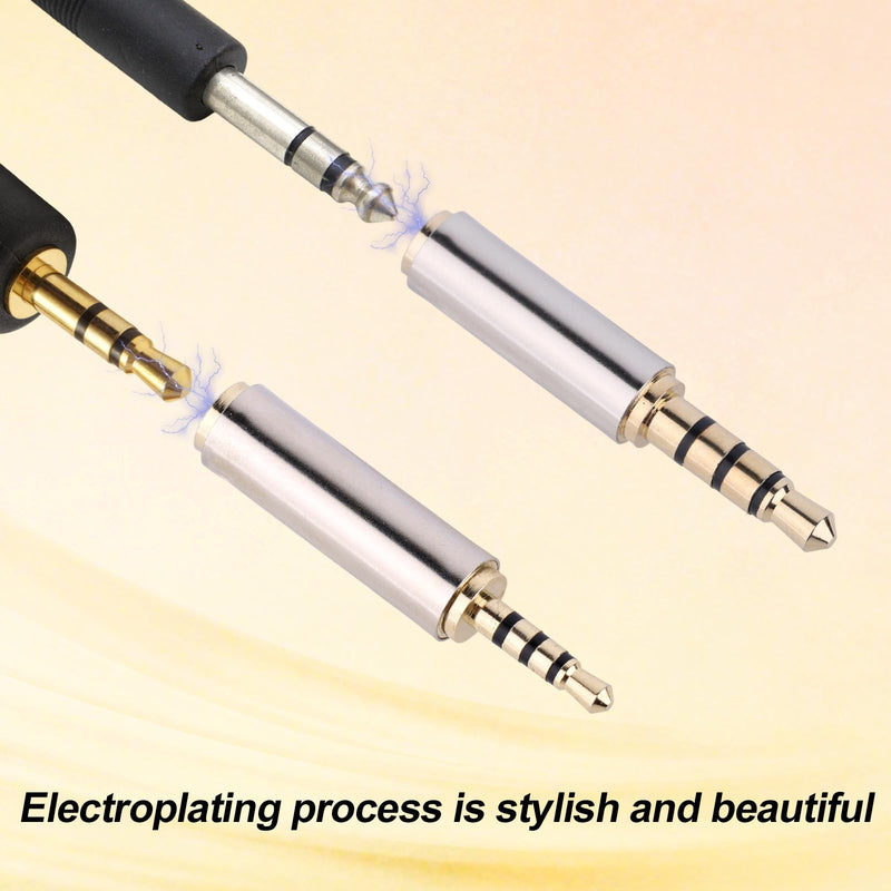 2pcs 2.5mm to 3.5mm & 3.5mm to 2.5mm Stereo/Mono Audio Adapters | Male-to-Female Stereo Audio Converter Jack Adapter for Headphones Smartphones Tablets Mic Television