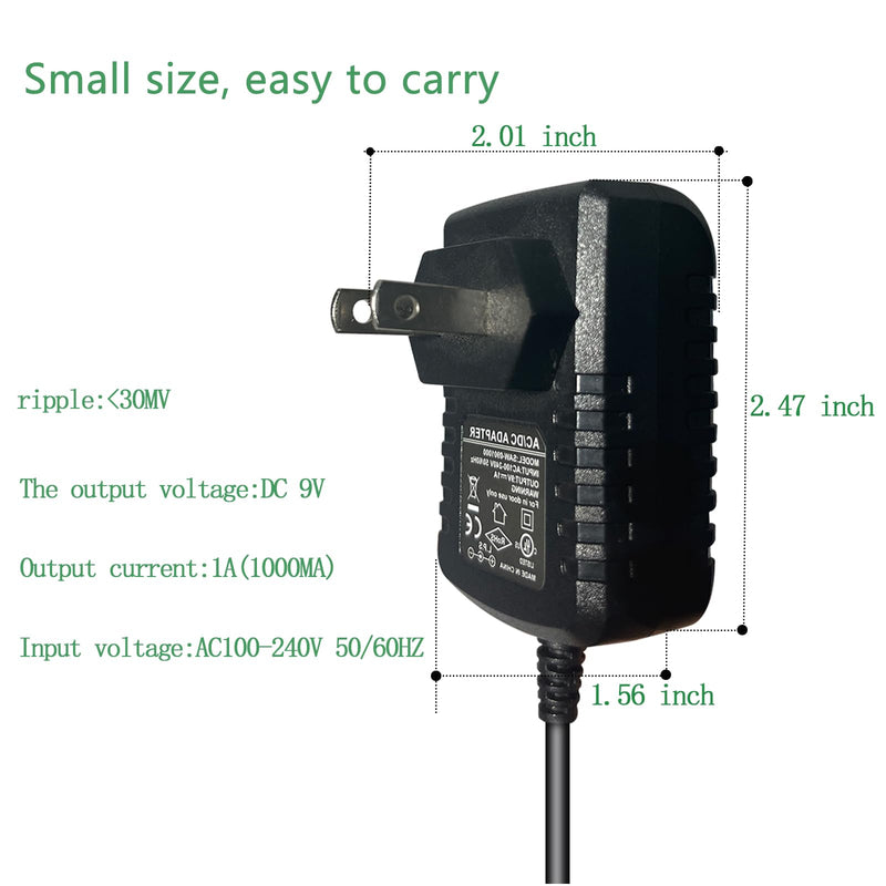 Guitar Effects Power Adapter 9V DC 1A (1000mA) Low Noise with Daisy Chain (9V1A Adapter + 3-Way Cable)