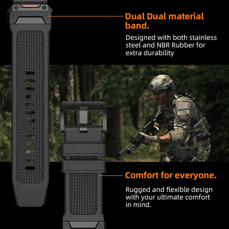 26mm Ultra Bands Designed for Garmin Fenix 8 51mm/Fenix 6X/Fenix 7X/Fenix 5X Plus/Fenix 6X Pro/Fenix 3/Fenix 3 HR/Tactix Delta,Quickfit 26 Watch Nylon Bands