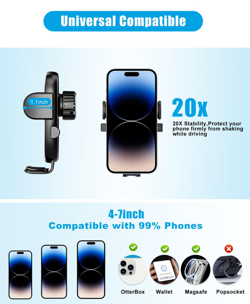 Car Phone Holder for Toyota RAV4 Accessories 2019 2020 2021 2022 2023 2024 2025 Cell Phone Mount for RAV4 LE/SE/XLE/XLE Premium/Adventure(with 7/8-inch Screen only) For Toyota Rav4 2019-2025 (7/8-inch Screen)