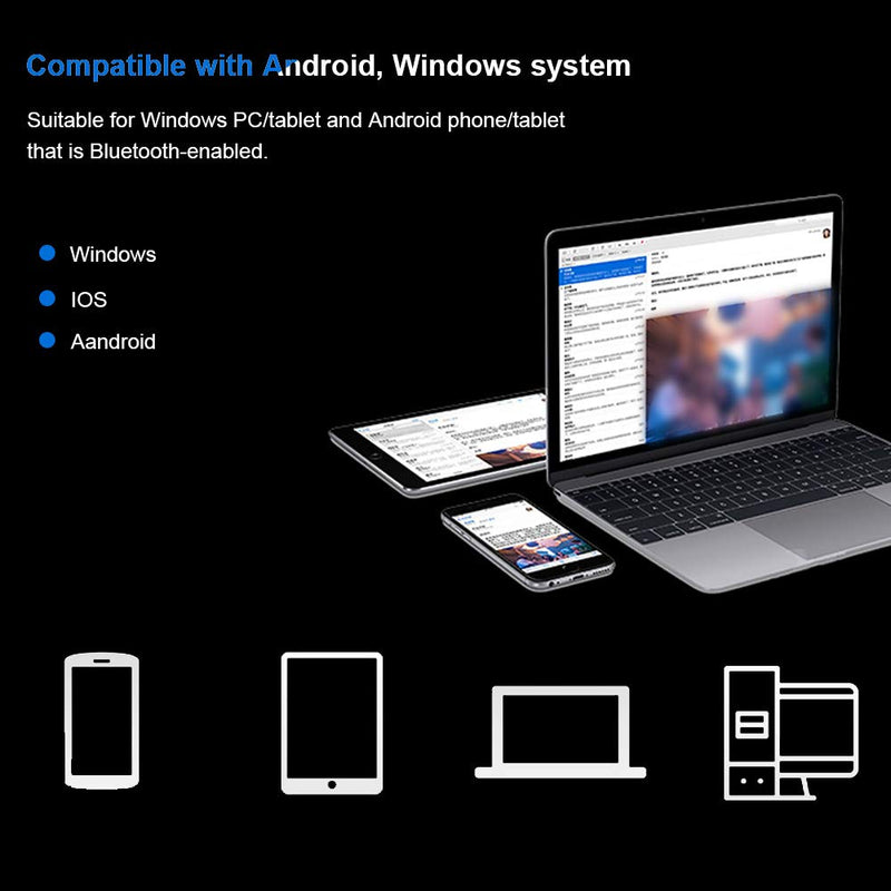 Ultra-Slim Bluetooth Keyboard, Portable Wireless Bluetooth Keyboard with Touchpad for Windows PC Android Phone Tablet