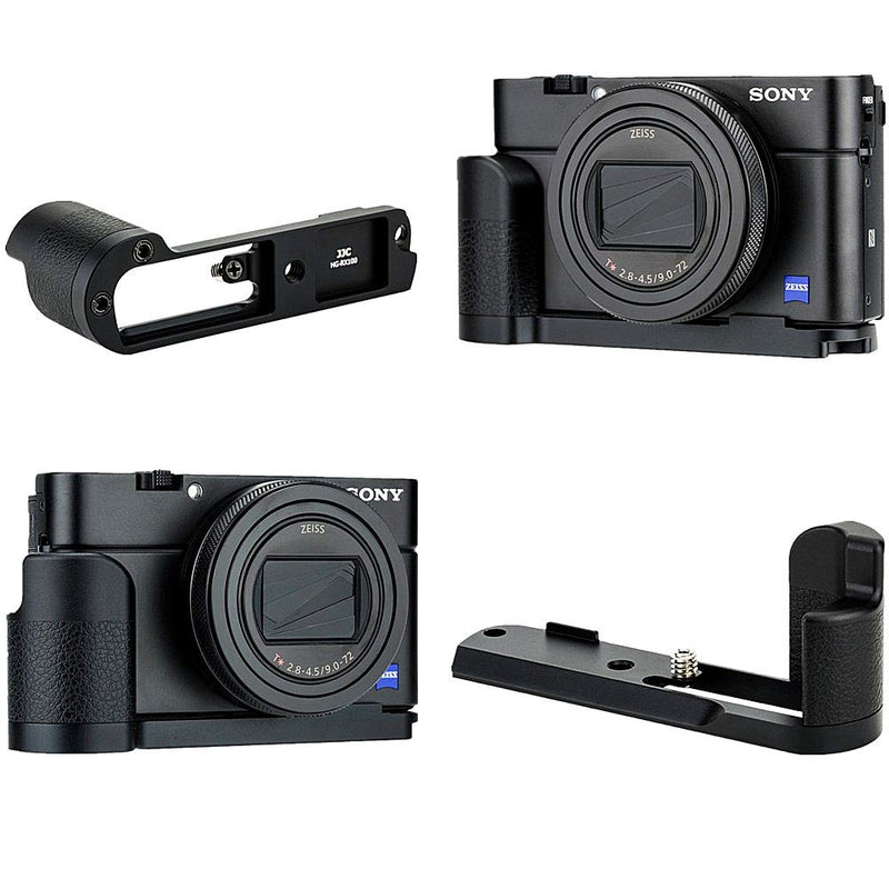 JJC Metal Hand Grip for Sony RX100 & Mark VI VA V IV III II (RX100 M6 M5A M5 M4 M3 M2) Anti-Slip Holder, w/Battery Memory Card Compartment Opening & Speaker Hole, Replace Sony AGR2 Attachment Grip for Sony RX100 Series