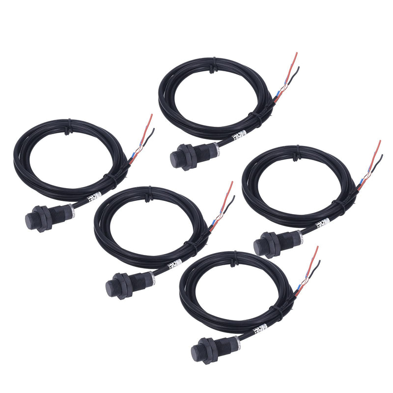 5pcs Hall Effect Sensor NPN Normally Open 10mm Sensor Hall Effect Proximity Sensor Switch DC 5-30V for Position Measurement of Pneumatics, Hydraulics, Cylinder and