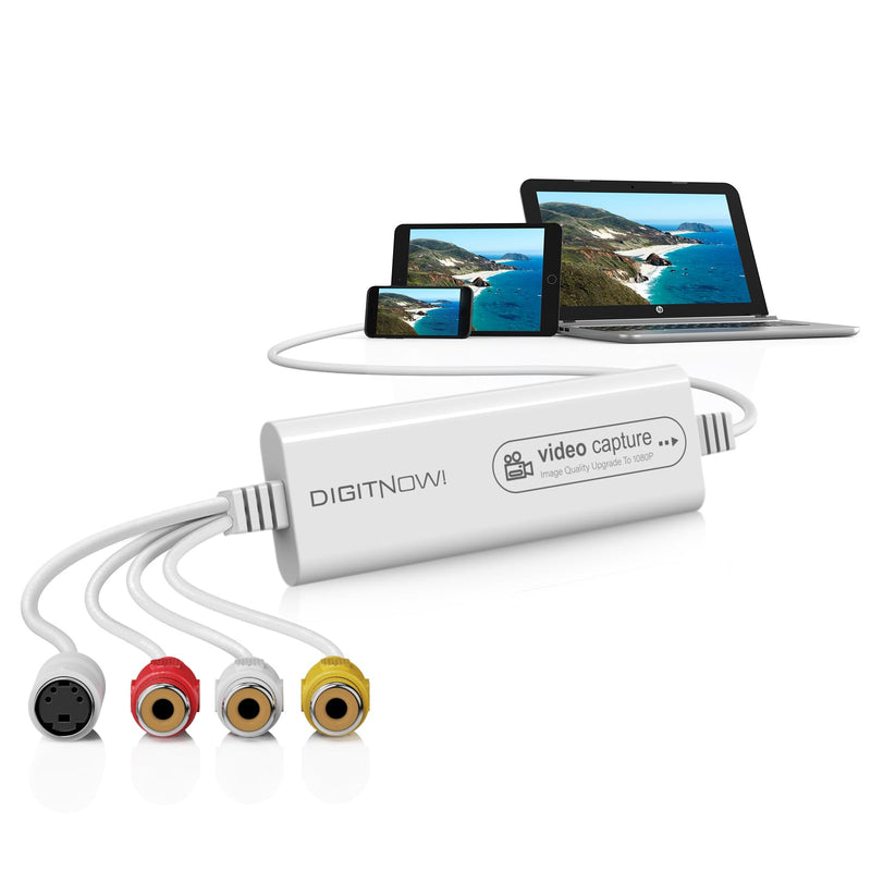 VIXLW Video Capture, USB Video Capture Device, Convert VHS to Digital, VHS/VCR/Hi8/Mini DV to Digital/DVD Converter, for Tape Player Camcorder Camera PC TV OBS, for Mac OS, Android, Windows RCA