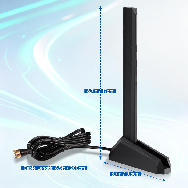 Eightwood WiFi 7 Gaming PC Motherboard Antenna, Tri-Band, Push-On Connector | Magnetic Base Antenna for ASUS ROG Strix, TUF Gaming, ROG Crosshair, ProArt, Prime Series WiFi 7 Motherboards