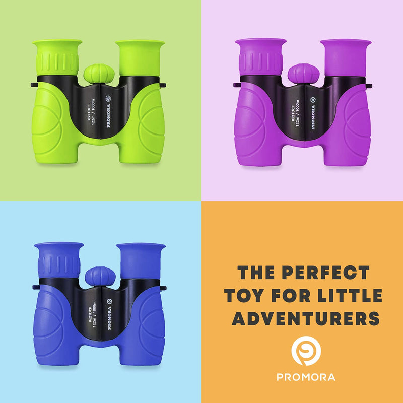 [AUSTRALIA] - Binoculars for Kids – Perfect Toy for Little Boys and Girls – Extensive Set Incl. Magnifying Glass & Compass – Powerful Magnification 8X21 – 3 to 12 Year Old Kids for Toddler Green 