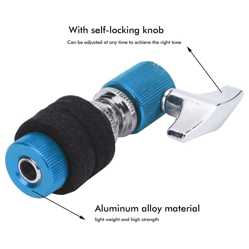 LiebeWH Hi‑Hat Clutch, Aluminum Alloy Jazz Drum Cymbal Rack Holder Instrument Playing Accessories with Self Locking Knob(blue) blue