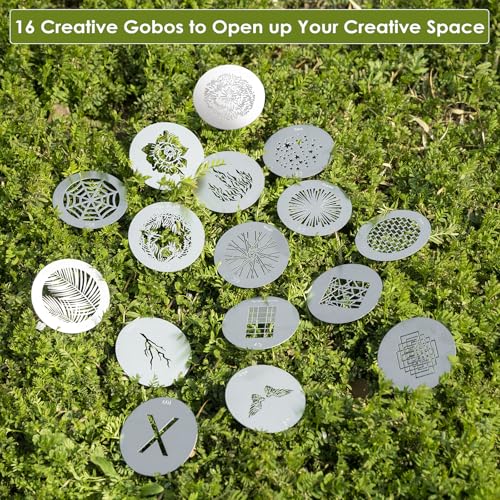 16Pcs Round Gobos Kit for Optical Snoot,66mm/2.6in Metal Plate Patterns for Spotlight Attachment Compatible with Godox BFP/OT1/OT1 Pro/II/Westcott Optical Spot,for Portraits/Product/Food/YouTube 16packs Patterns