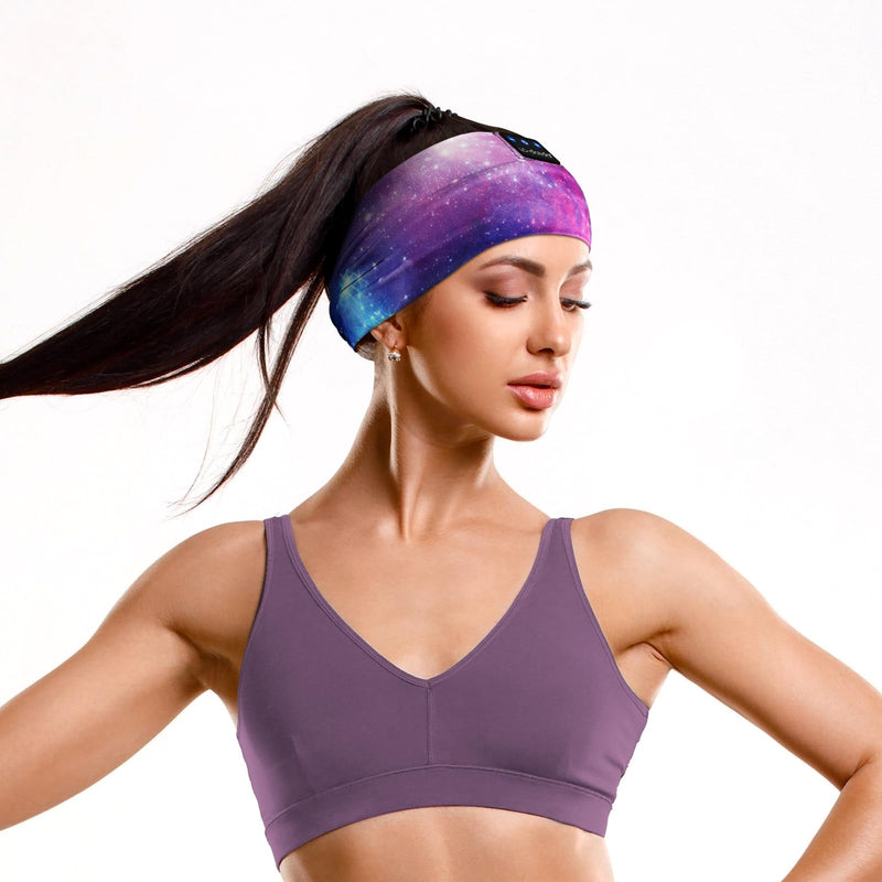 [AUSTRALIA] - LC-dolida Sleep Headphones Bluetooth Headband Sleeping Wireless Headband Headphones with Thin HD Stereo Speakers Perfect for Side Sleepers, Sport, Yoga, Travel Purple Starry 