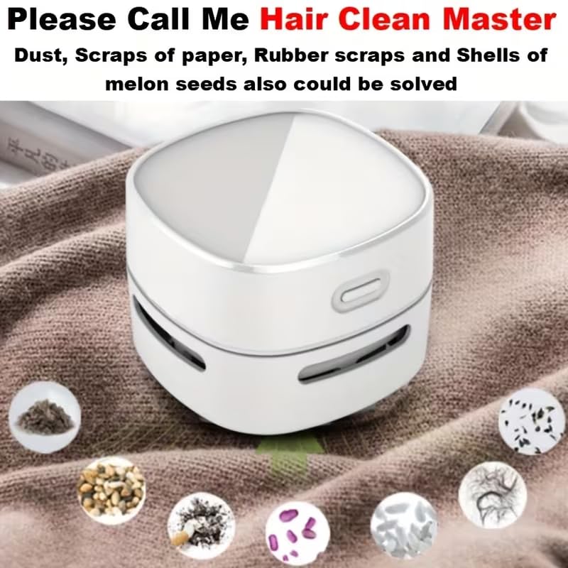 1Pc Handheld Wireless Desktop Vacuum Cleaner, Portable Smart Robotic Duster for Home Office and Study, 1.0KPa Suction, 2XAA Battery Power(Not Included), 60dB Noise, 3.38oz Dust Cup, Plastic Body