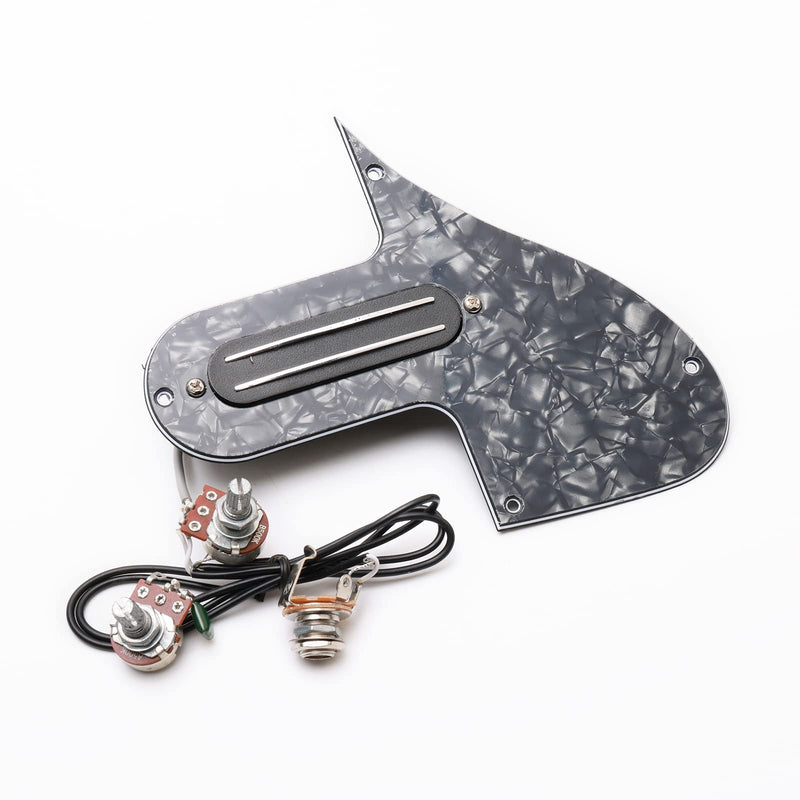 [AUSTRALIA] - Swhmc Mandolin Pickguard Plate with Single Coil Pickups 3 Ply Guitar Pickguard A500k B500k Pot(Black Pearl) 