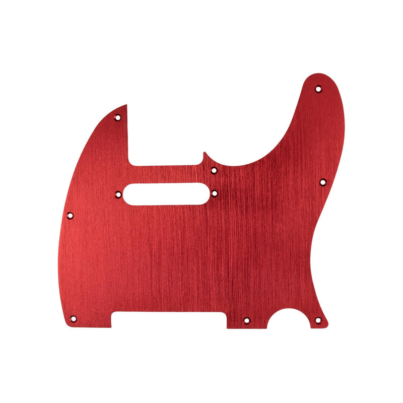 [AUSTRALIA] - 8 Hole Anodized Aluminum Tele Pickguard Scratch Plate for USA/Mexican Fender American Standard Telecaster Modern Style Electric Guitar (Red) Red-1ply (Anodized Aluminum) 