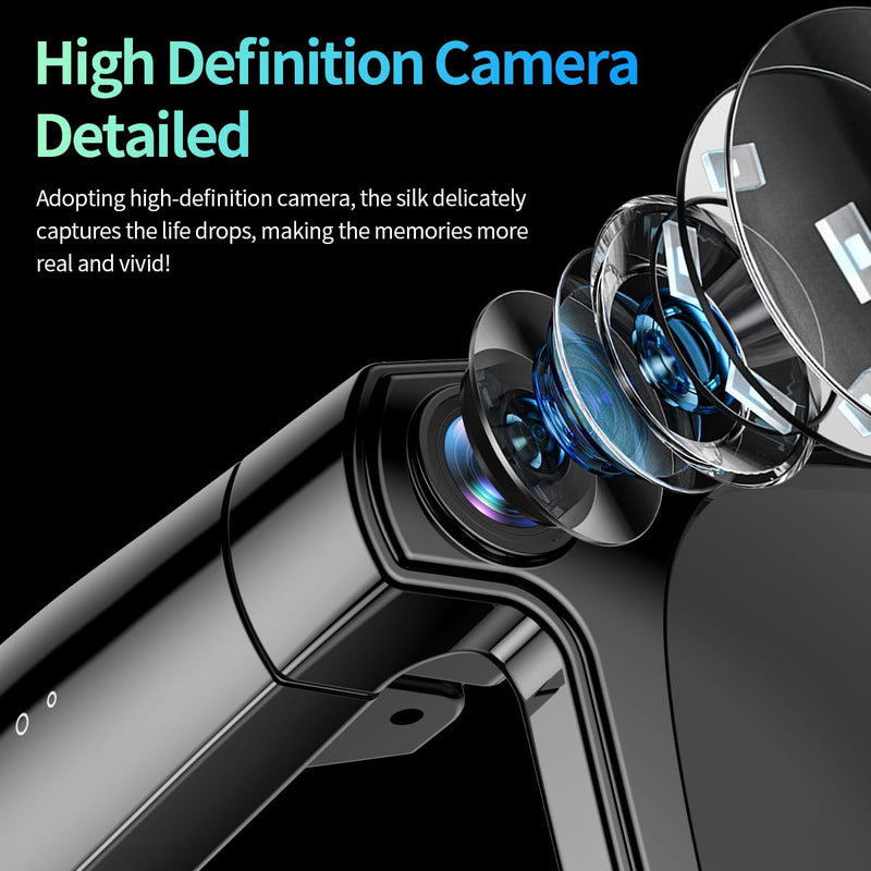 AI Smart Glasses with Camera,8MP Camera Glasses,1080P Anti-Shake Video Recording, Sport Glasses with Smart Wearable Eyeglass Built-in 32G Memory CardPerfect for Outdoor Travel, Driving,Hiking Black