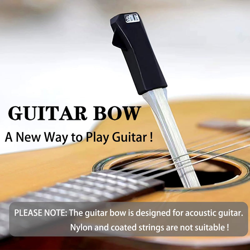 Guitar Bow - Makes Your Guitar a Cello/Violin - 2-in-1 Bow and Pick Fun and Creative Tools for Acoustic Guitar Steel Stringed Instrument