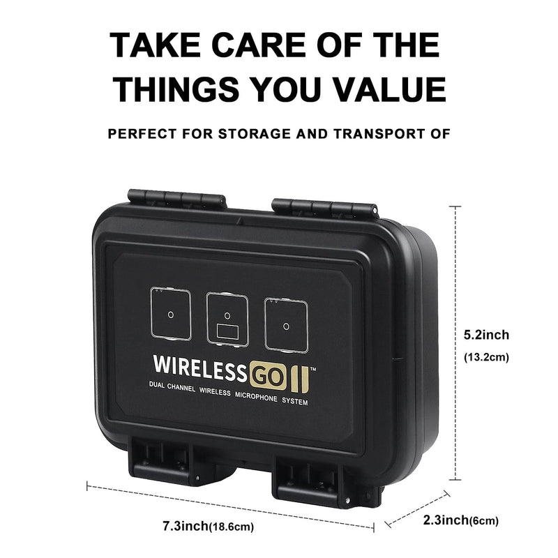 [AUSTRALIA] - Liyirui Microphone Case, Wireless Lavalier Microphone Storage Case with Foam,Portable Case for Wireless GO II Dual Channel Compact Digital Wireless Microphone,Waterproof Safety Box,Compact 
