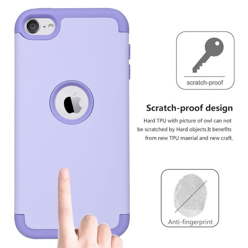 ULAK Compatible with iPod Touch 7 Case, iPod Touch 6 Case, iPod Touch 5 Case, Heavy Duty High Impact Knox Armor Case Cover for iPod Touch 5th/6th/7th Generation, Purple