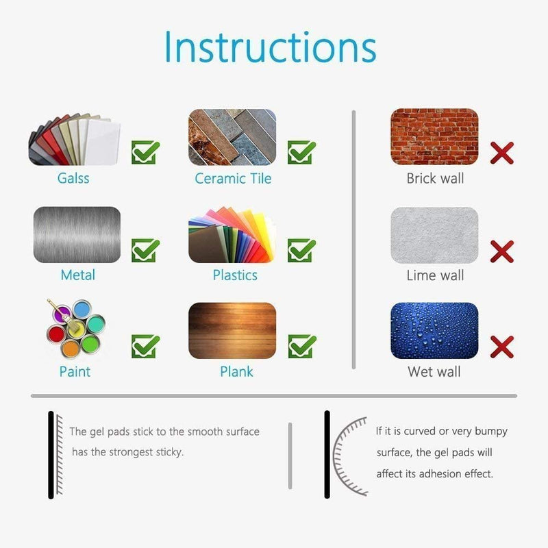 [AUSTRALIA] - Sticky Gel Pads Multi Function Removable Anti Slip Gel Pad Magic Gel Mat Stick on Car Dashboard Glass Mirrors Metal Tile Walls Kitchen Stand Recipe Holder Non-Slip Rug Pet Bowl Mat Pad 