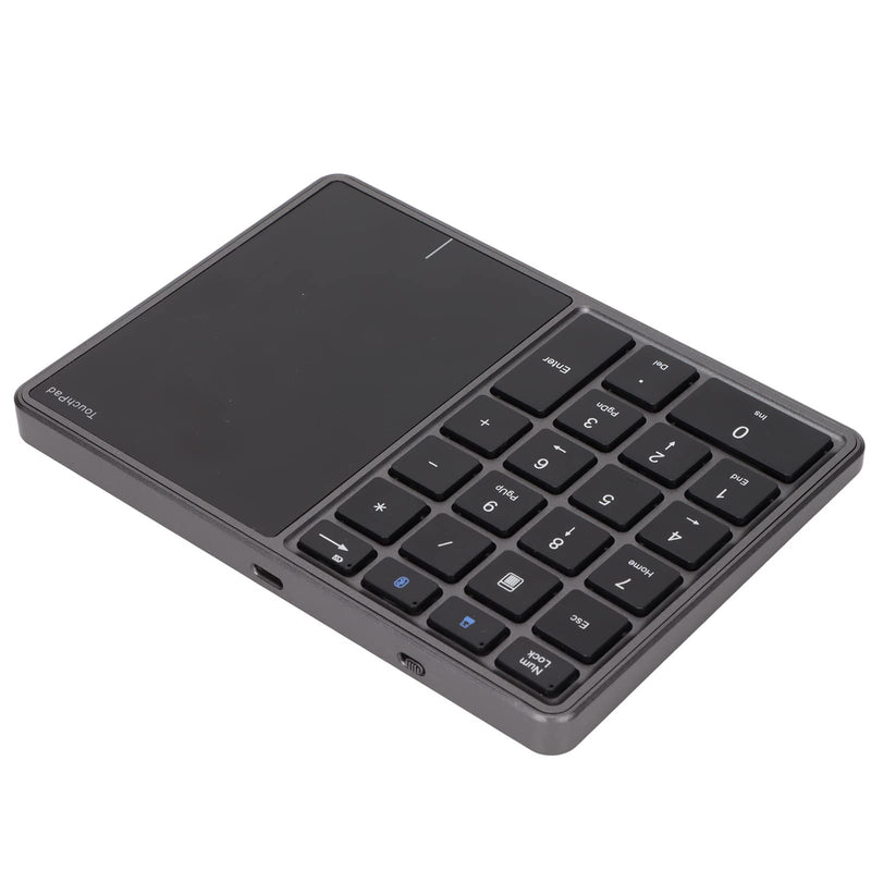 Ejoyous Wire Less Number Pad, 2 in 1 22 Keys 2.4G Numeric Keypad Numpad with Touchpad Trackpad for Laptop PC Computer Desktop Notebook (Iron Gray) Iron Gray