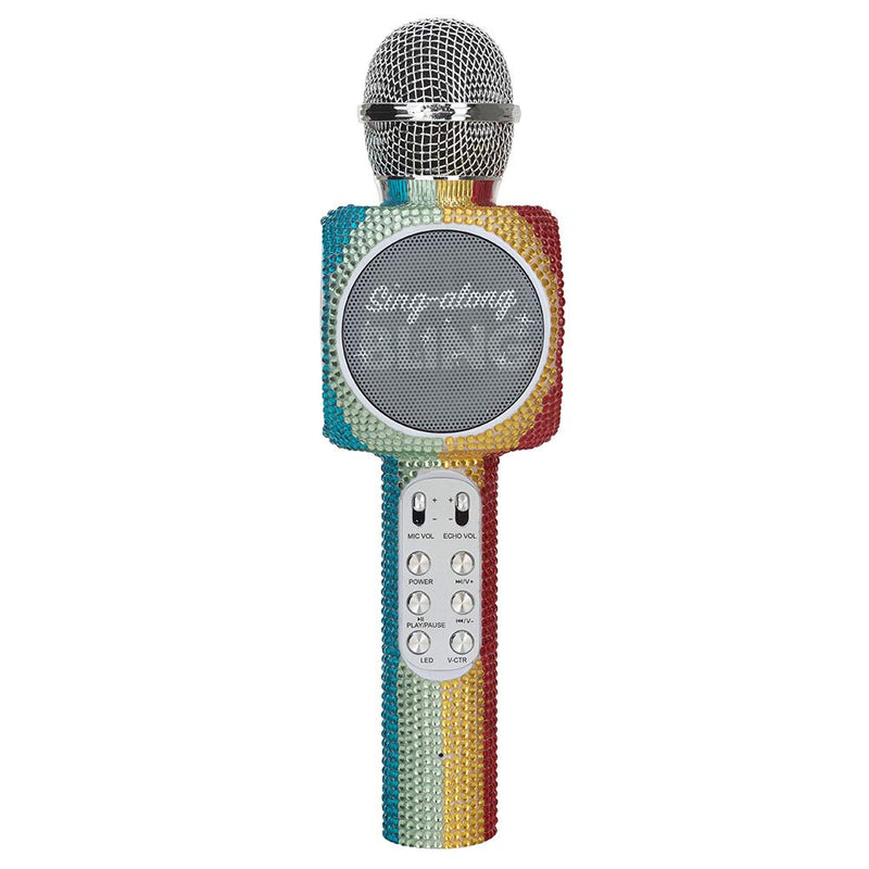 [AUSTRALIA] - Wireless Express - Sing-Along Bling Bluetooth Karaoke Microphone and Bluetooth Stereo Speaker All-in-One (Rainbow Bling) Rainbow Bling 