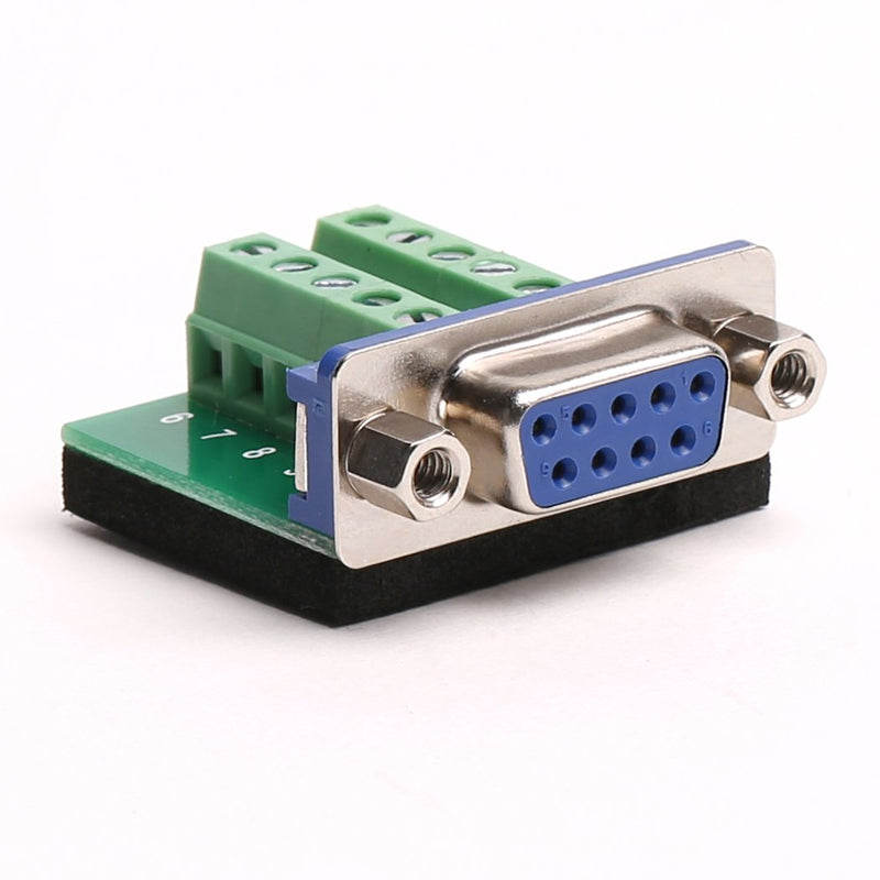 DB9 Breakout Board DB9 RS232 Serial Female to Terminal Block 10P Adapter 2 Pack