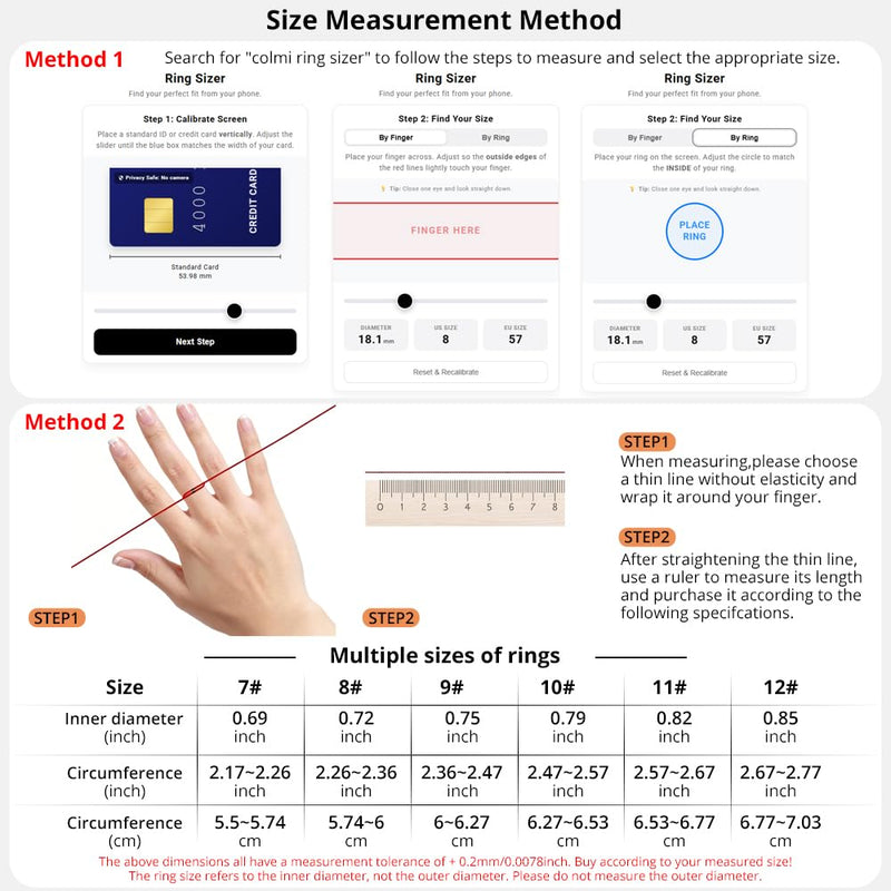 COLMI R02 Smart Ring, Smart Ring for Women and Men, No Subscription Fee, with a Charging Case, Supports Heart Rate, Blood Oxygen, Sleep Health Monitoring. (Black, 9#)